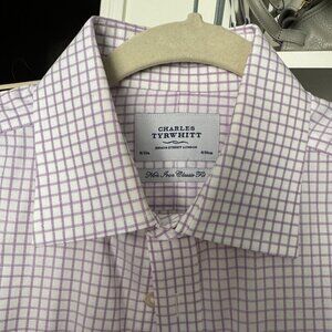 Charles Tyrwhitt Non-Iron Dress Shirt – Purple Grid Check – Classic Fit